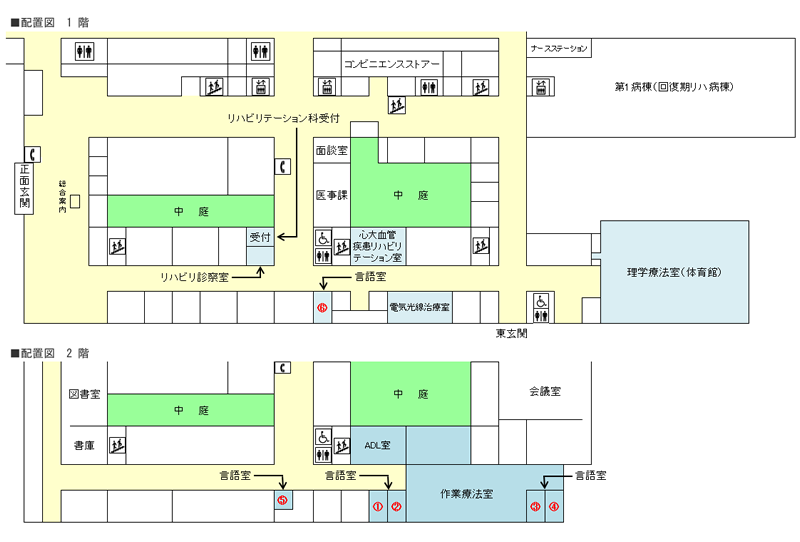 リハビリテーション部 配置図